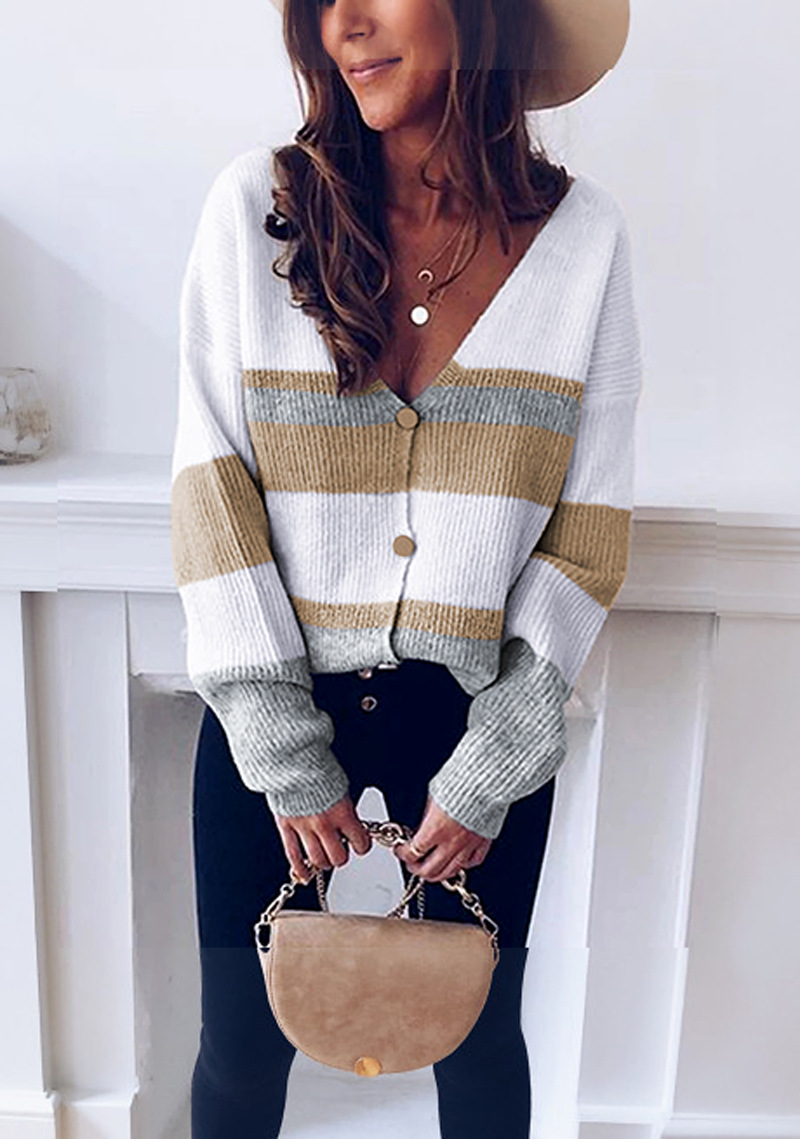 new casual multi-color stitching sweater NSLK11396