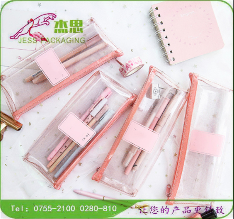 设计新款韩国笔袋创意简约精品拉链手提包透明文具收纳包量大从优