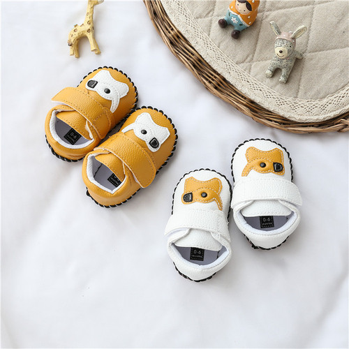 Hansheng baby shoes 0-1 years old spring and autumn rubber sole non-slip toddler shoes soft sole male and female baby cartoon non-falling shoes