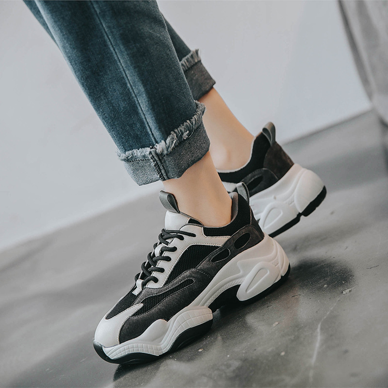 Baskets femme en Cuir + filet - Ref 3420996 Image 1