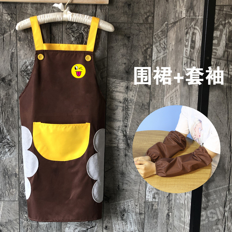 Delantal de mano borrable cocina de estilo coreano hogar lindo cocina creativa antiincrustante a prueba de aceite hombres y mujeres japoneses moda cintura