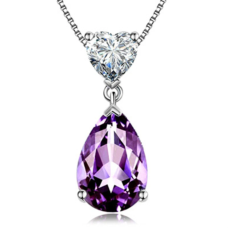 (Cross-border trading), pendant heart shaped, sapphire accessory, simple and elegant design