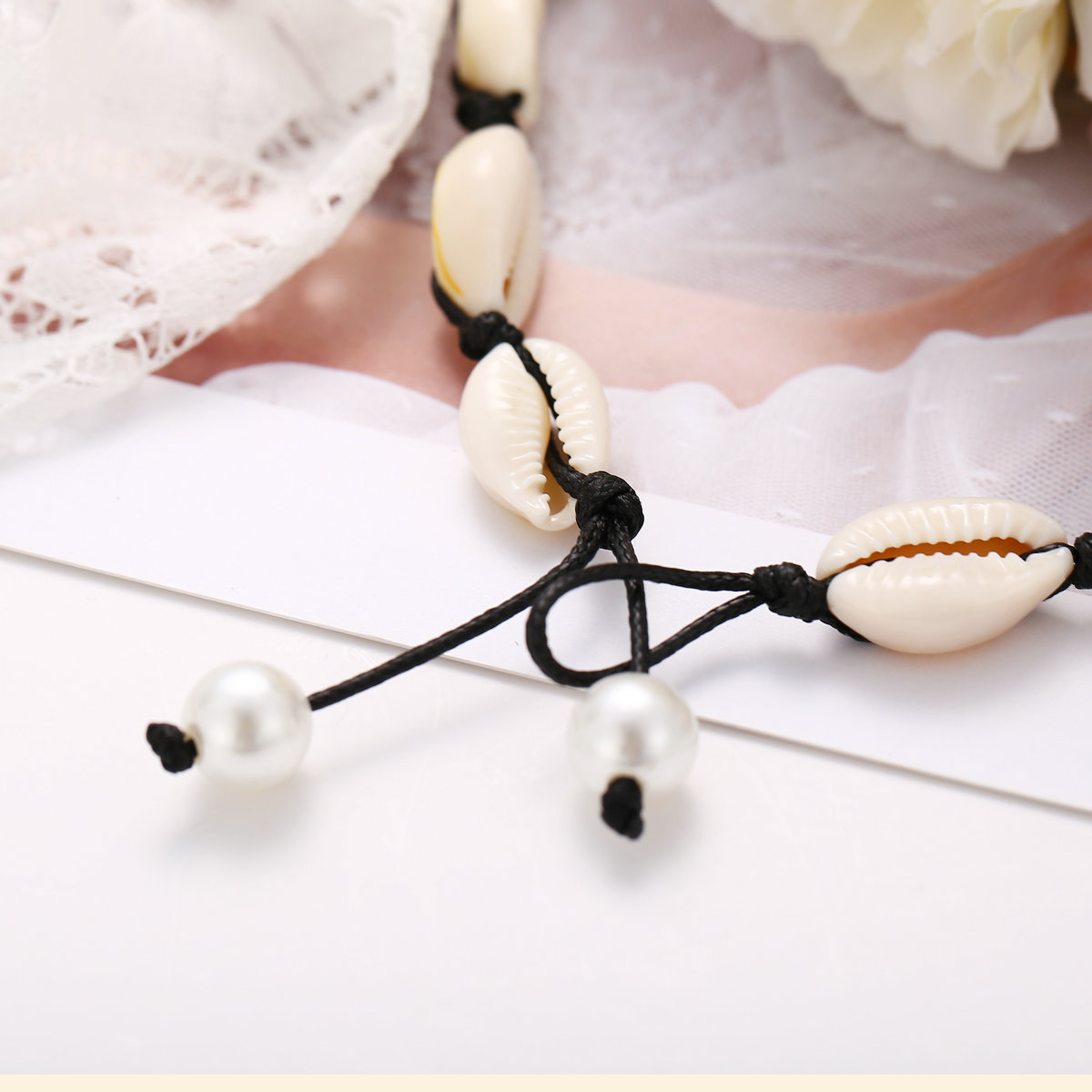  shell necklace creative retro simple shell pearl neck chain_voghion.com