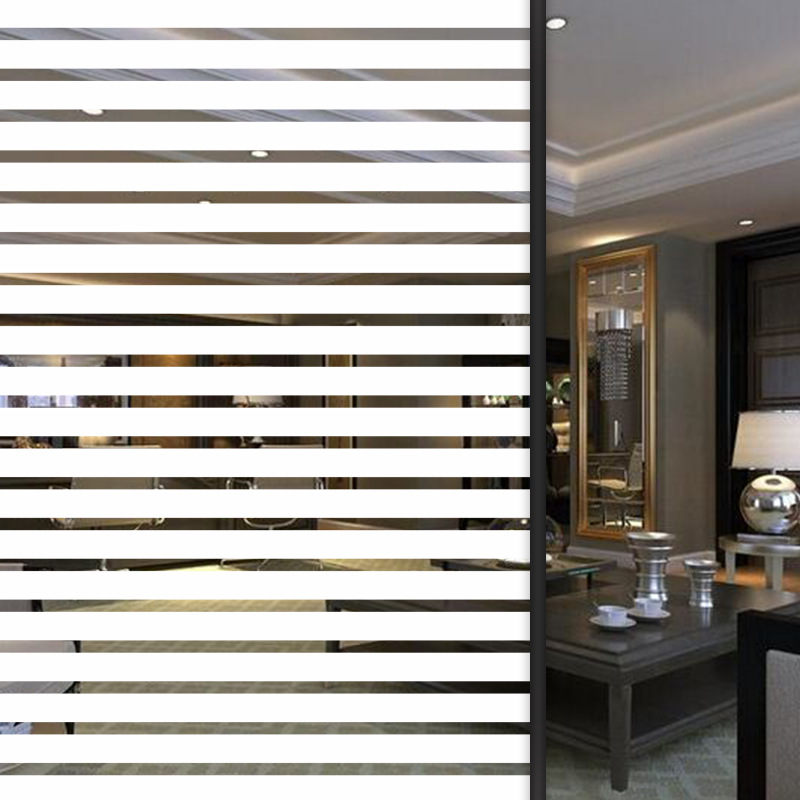 供应0703白色条纹仿百叶窗玻璃贴膜门窗透光不透明装饰膜建筑膜