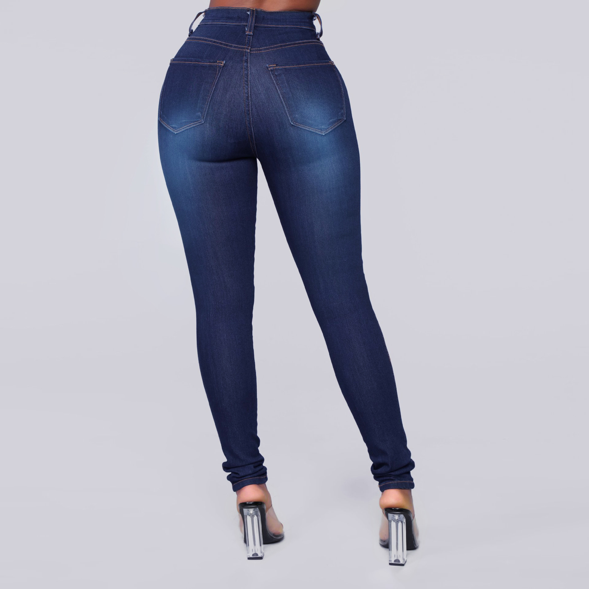Elastic High Waist Slim-Fit Jeans NSSF111466