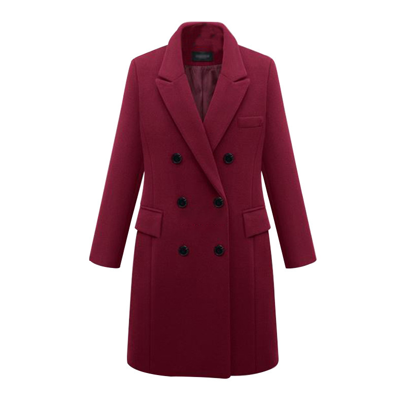 Autumn And Winter European And American Large Windbreaker Women's Medium Long Woolen Overcoat