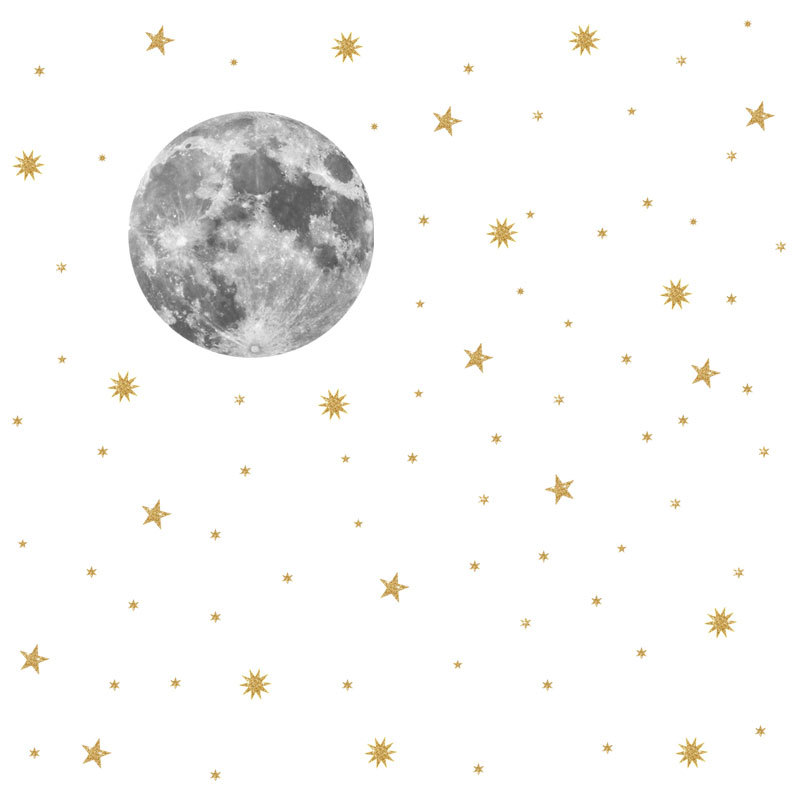 Etiqueta De La Pared De La Estrella De Oro De La Luna De La Moda Simple display picture 7