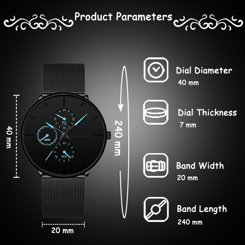 Men's Watch Silver White