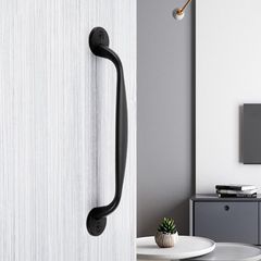 Sliding wooden cabinet door, retro surface-mounted handle, classical European style, antique zinc alloy surface-mounted black drawer handle