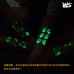 Spacecraft Night Light Children's Temporary Tattoos Cute Creative Moon Space Alien Cartoon Sticker