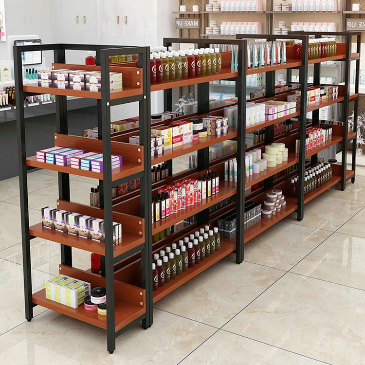 便利店貨架中島展櫃母嬰奶粉店化妝品展示櫃超市貨架産品櫃鞋架子