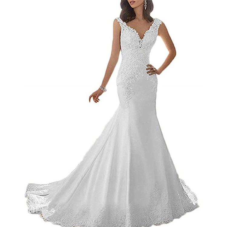 Foreign Trade Women's 2025 New Wedding Dress, Shoulder Fishtail Elegant, Slim Lace Elegant, Trailing Style, Palace Wedding Dress, Travel Photography