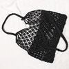 INS women's bag summer hollow grid woven woven buns straw bag holiday handmade cotton rope net pocket beach bag