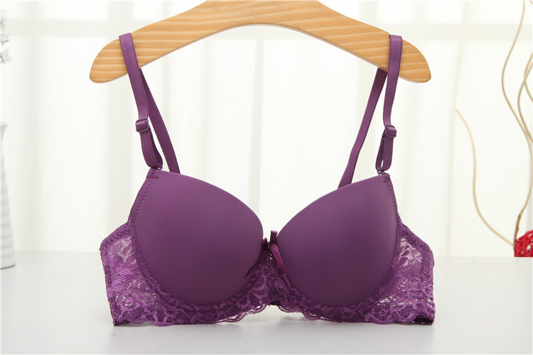 Solid Color Underwire Bra Sexy Stereotype Gather Breathable Bra display picture 4
