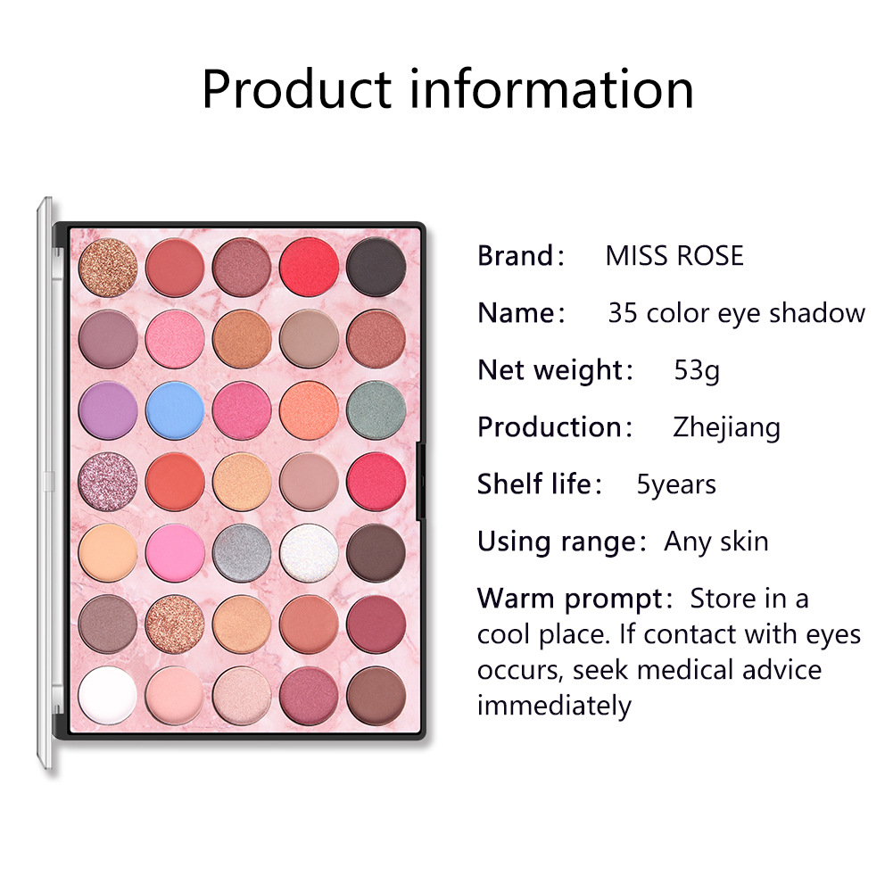 Paleta de Sombra de Olho Novo Epacket Miss Rosa Cores Glitter Fosco Palete Shimmer Brilho Nude Compõem Paleta Conjunto Kit 35 2 Sombra de olho