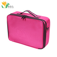 Professional Portable Divided Makeup Bag Multifunctional Travel Storage Bag Large Capacity Waterproof Oxford Cloth Embroidered Makeup Box