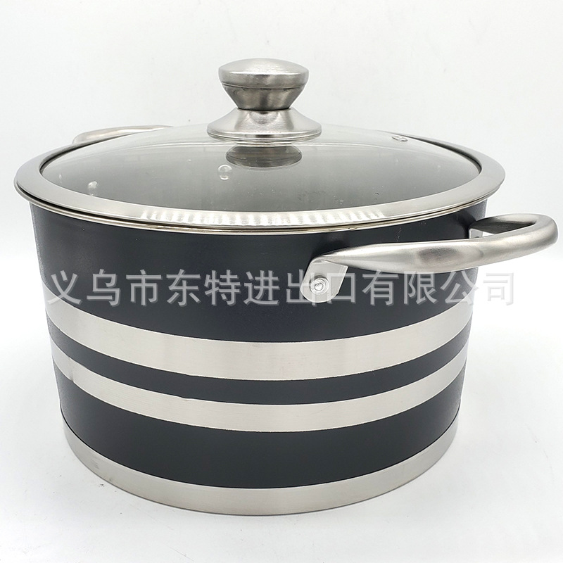 Factory direct sales of stainless steel soup POTS, color frosted right-angle POTS, 28-32 large capacity soup POTS, gift sets of soup POTS detail image 10