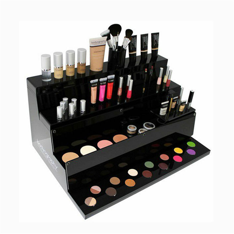亚克力彩妆护肤品展示架 有机玻璃配套化妆品一体展示架