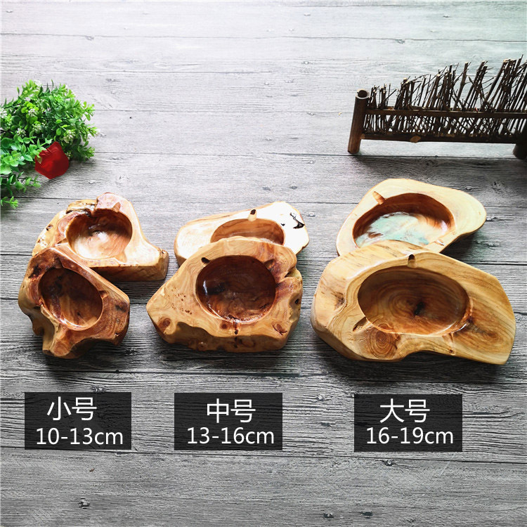 Description Picture 2 of itemNatural Irregular Wood Ashtray Minimalist Ashtrays Smoking Accessories Creative Home Cigar Hard Ash Tray Gifts for Boyfriend