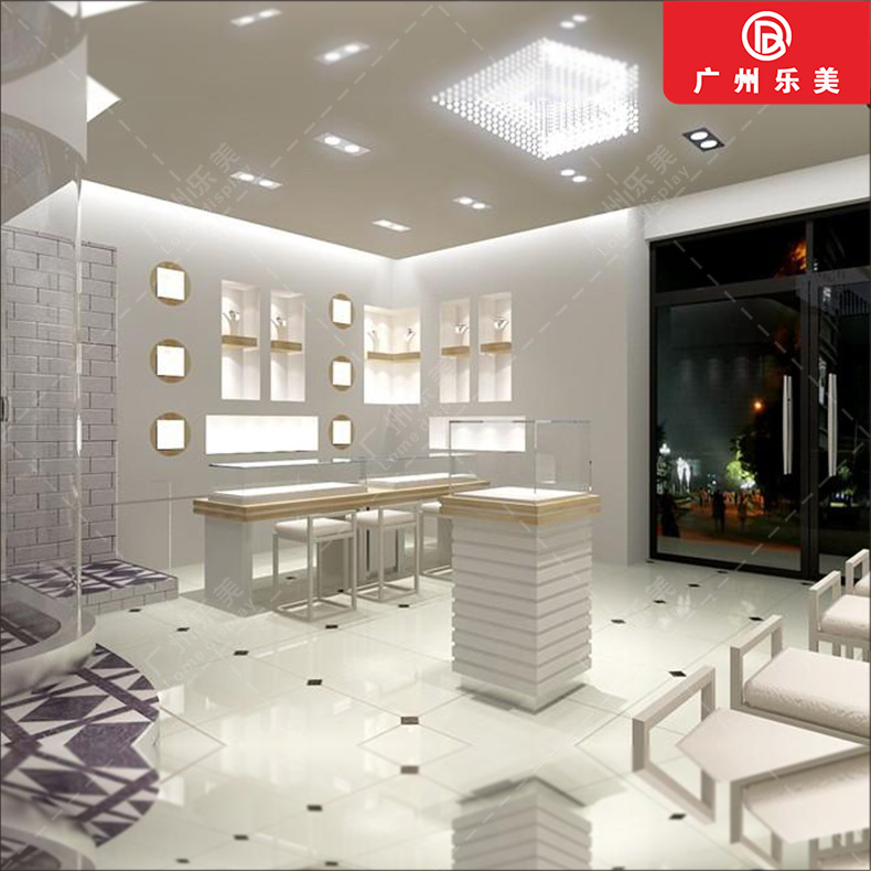 厂家定制珠宝展示柜钻石展柜精品柜圆形不锈钢玻璃展示柜精品柜