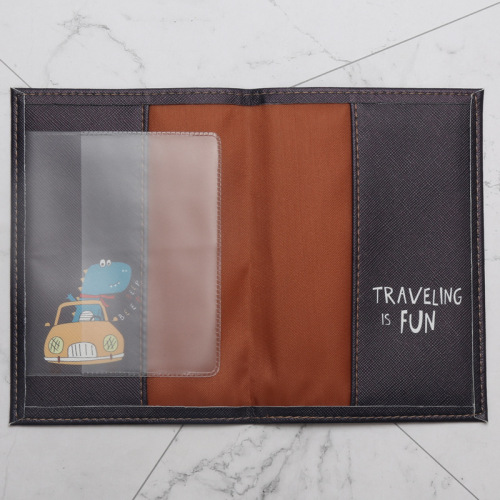 Cartoon dinosaur crocodile passport book imitation leather printed passport cover travel document storage bag card holder card holder