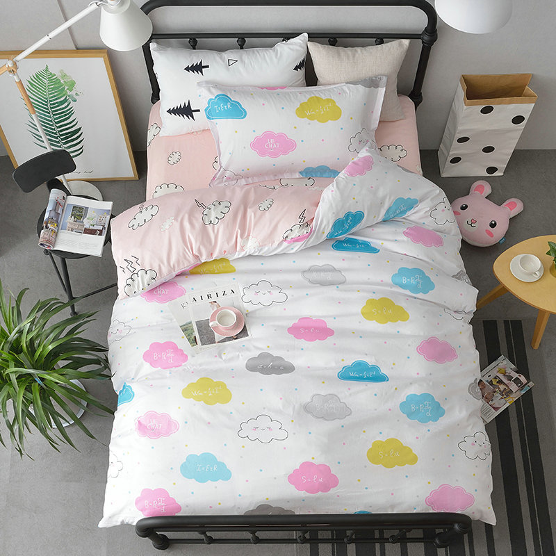 南通家紡 純棉三件套 全棉田園風産品3件套學生兒童三件套