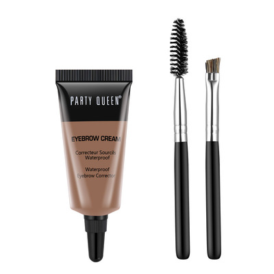 PARTYQUEEN咖啡色防水染眉膏彩妆套装眉型修正液批发持久自然
