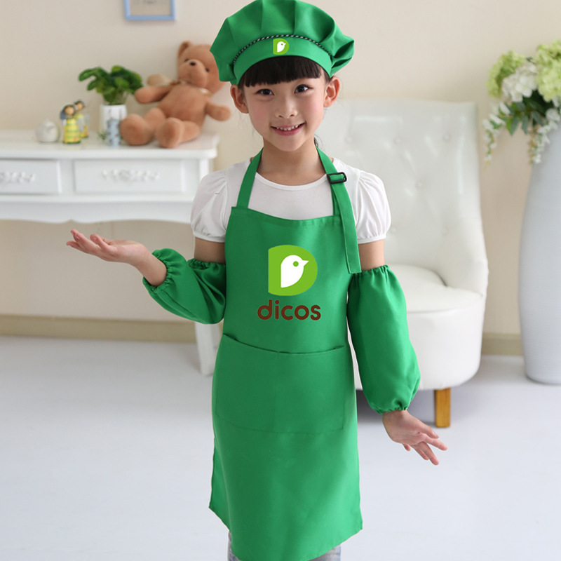 Dekeshi delantal traje abrigo para niños ropa para hornear delantal publicitario cake shop Museo de Arte comida impresión