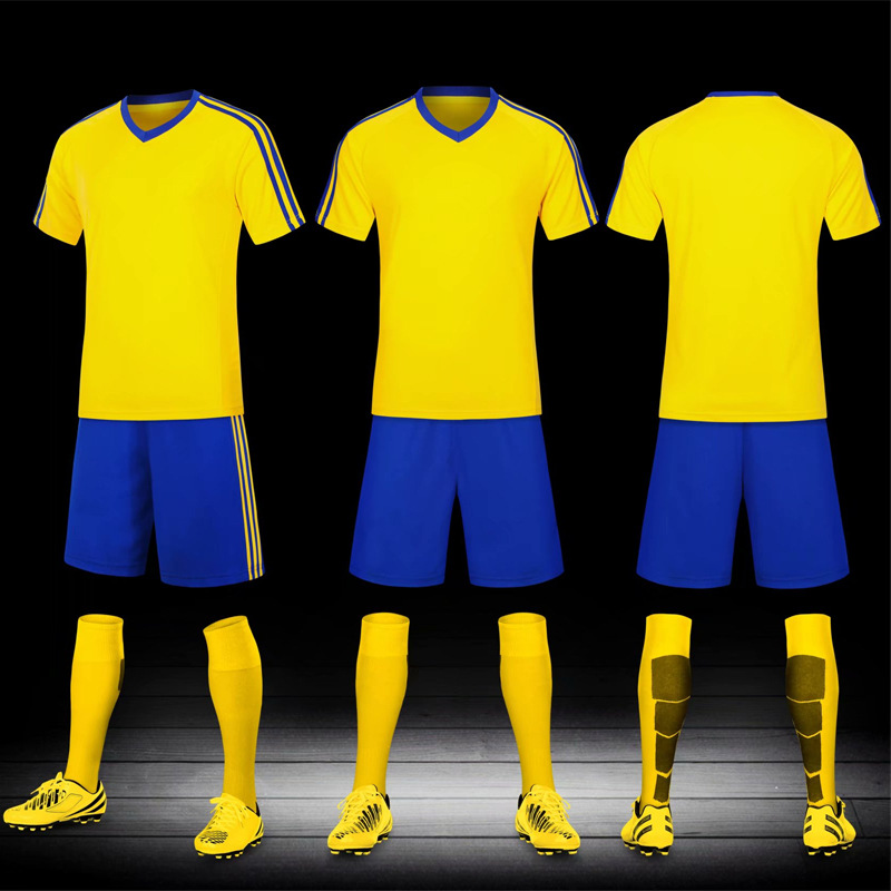 新款足球服训练服套装男女短袖夏季成人儿童比赛队服团购球衣定制|ms