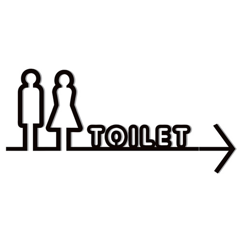 Public toilet sign, bathroom arrow guide sign, toilet direction sign, high-end WC indicator sign