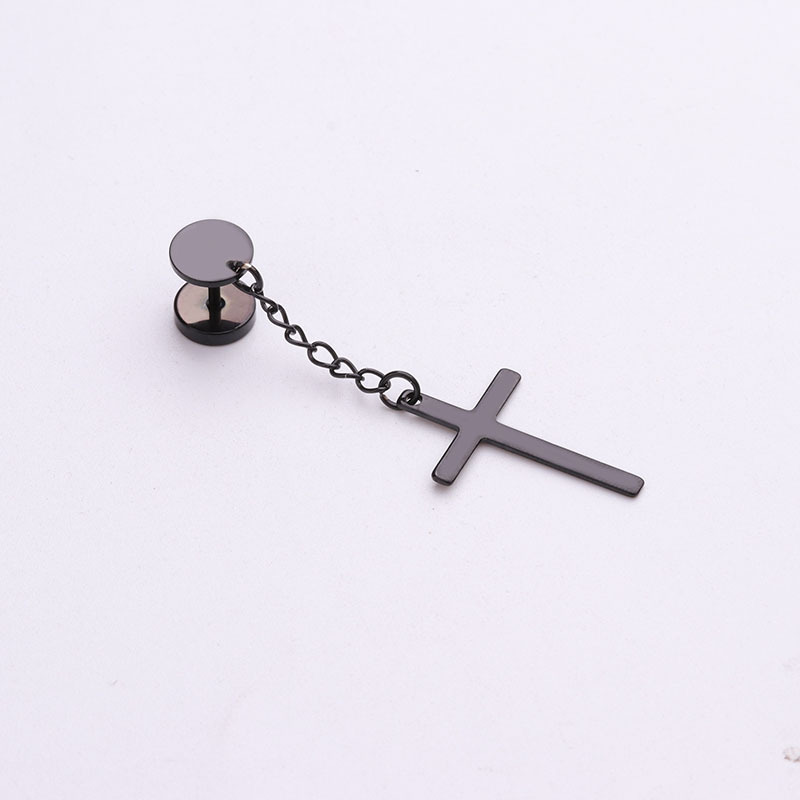 Simple Style Cross Plating Stainless Steel Earrings display picture 3