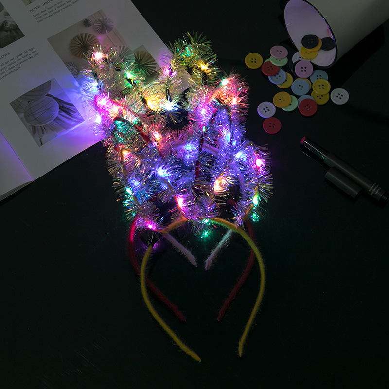 闪亮款金丝兔兔发光头箍