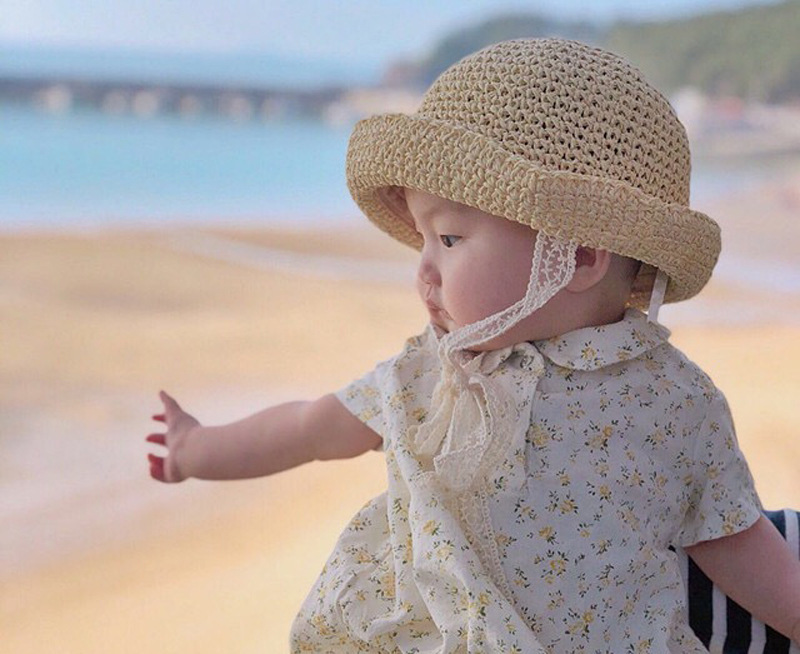 Korean Style Lace Children's Straw Hat Wholesale display picture 12