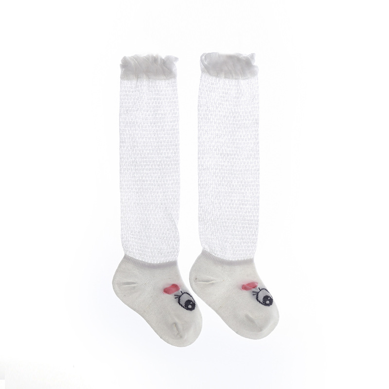Medias de bebé verano fino sobre la rodilla algodón peinado recién nacido bebé medias altas sin hueso boca suelta calcetines de los niños