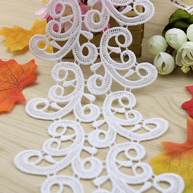 厂家直销水溶花边牛奶丝条码 衣服裙子窗帘下摆装饰连条宽11cm