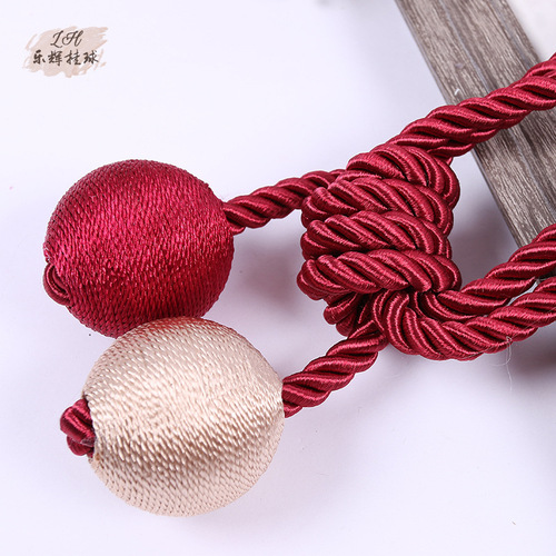 Factory supply modern minimalist double egg ball curtain tie-up home window decoration auxiliary binding belt curtain tie-up