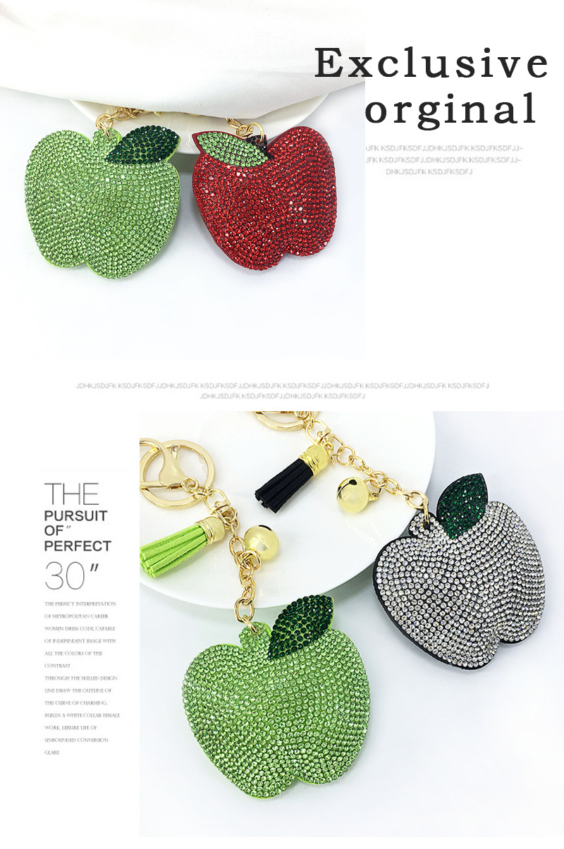 Fashion Multi-color Korean Velvet Diamond-studded  Girl Bag Tassel Keychain display picture 6