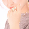 Cute enamel, fresh fashionable gemstone ring with butterfly, accessory, Korean style, internet celebrity