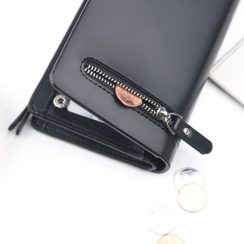 Cross-border wallet men long-handbag zipper business handbag fold buckle card holder wallet phone bag