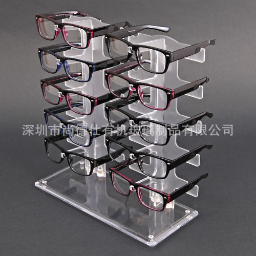 亚克力眼镜架惠州厂家定制 高档有机玻璃眼镜架台阶太阳镜展架|ms