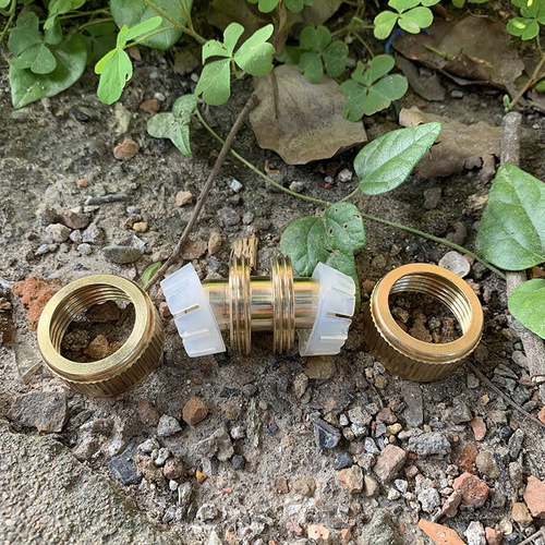 All-copper 6-part water pipe butt repair and extension joint for car washing, garden watering and flower cleaning