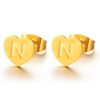 Trend universal golden earrings with letters, European style, English, wholesale