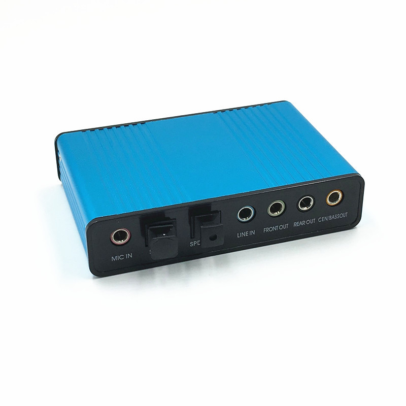 USB aluminum alloy external sound card Internet chat game recording K song mixing 7.1/5.1 fiber optic sound card