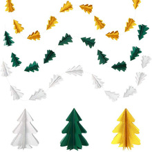 聖誕節掛飾立體聖誕樹掛飾 紙片串拉花掛件 派對聖誕節裝飾用品