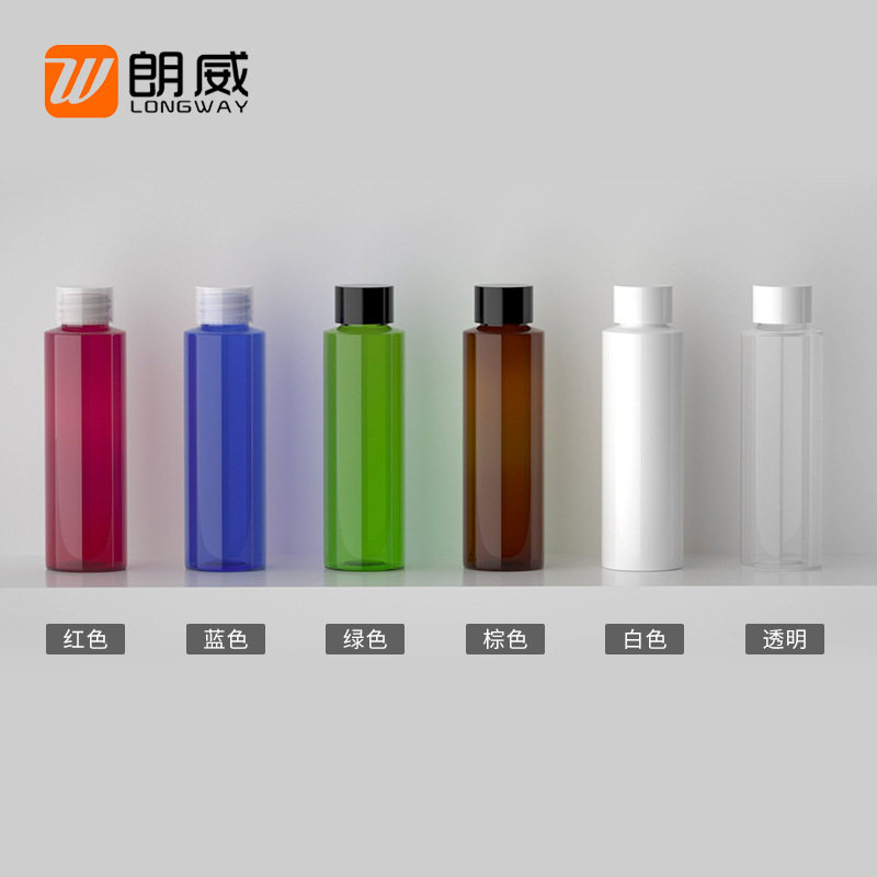 Langway 100ml botella de tapa plana botella de tapa botella de emulsión toner botella de botella de plástico PET botella de tapa común