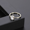 Fashionable design diamond golden ring, accessory, European style, light luxury style, internet celebrity, micro incrustation, 14 carat