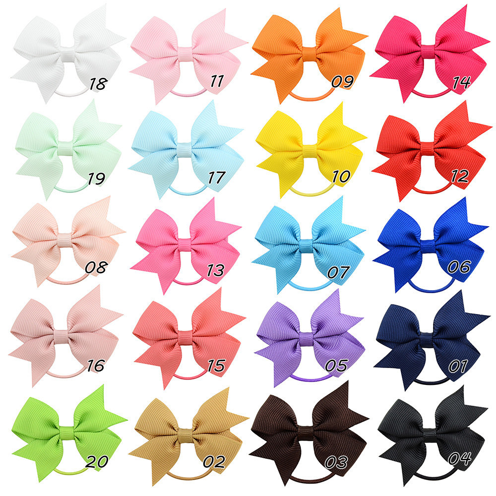 Children's Fashion Bows Pure Color Hair Ring Set display picture 1