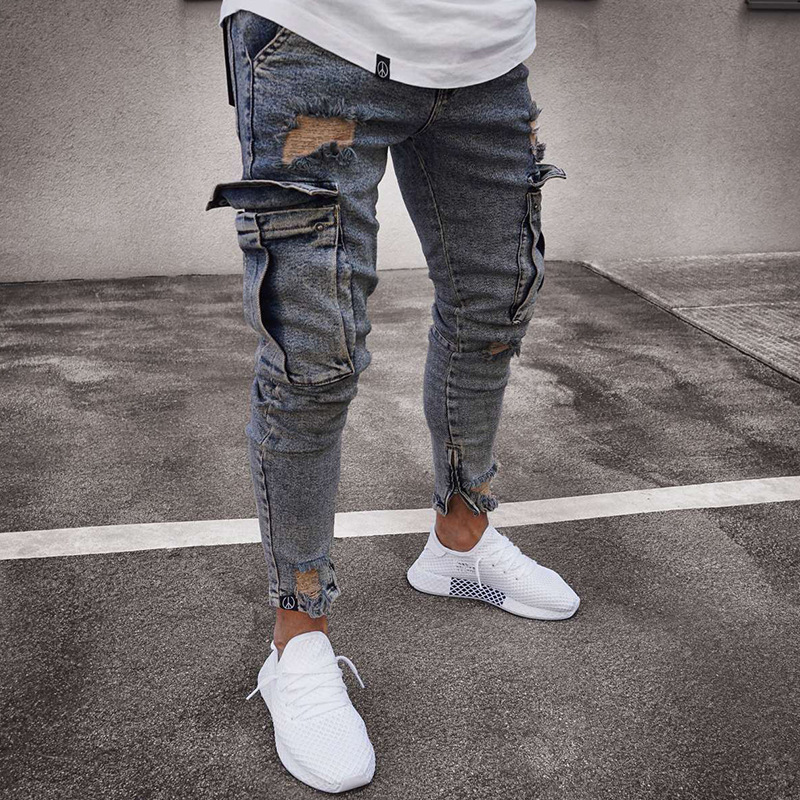 Distressed Denim Pants Back View