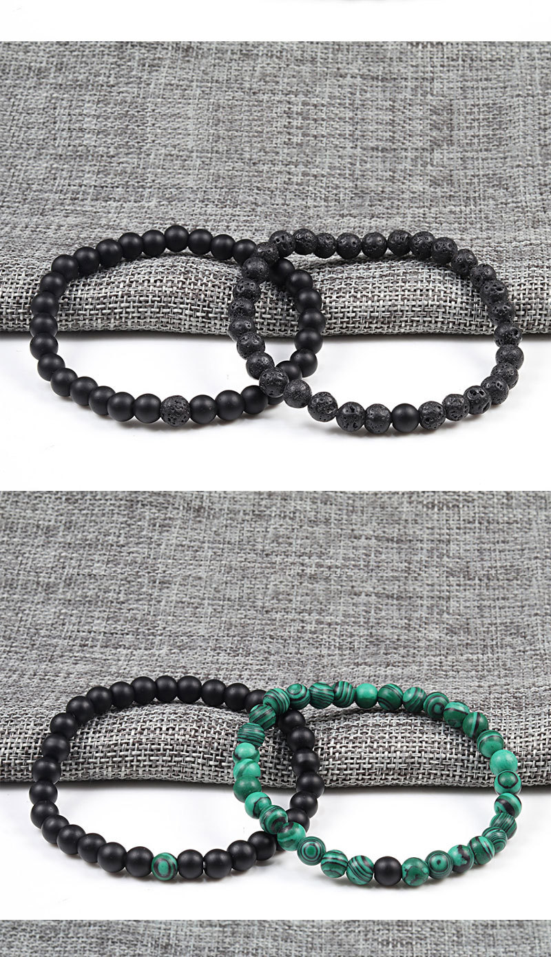 Kreatives passendes Perlenarmband blau türkis Paararmband elastisches Seilarmband Perlen verstreute Perlen Armband Armband_voghion.com