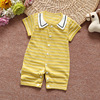 2019 A summer pure cotton Jacquard weave baby one-piece garment men and women baby Climbing clothes Newborn Romper baby clothes